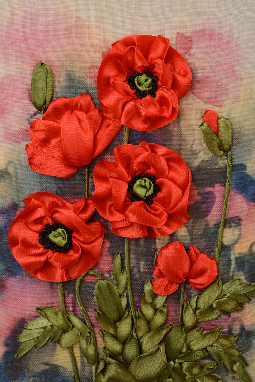 Embroidered picture Poppies photo 2