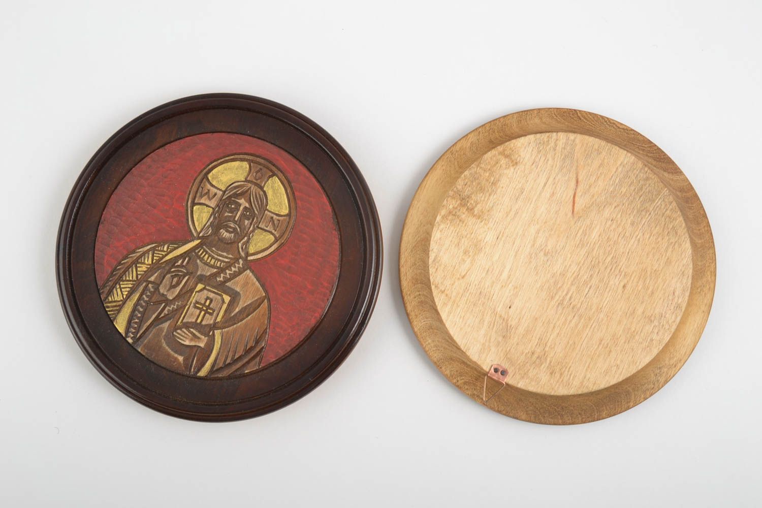 Platos de madera hechos a mano elementos decorativos decoración de pared foto 3