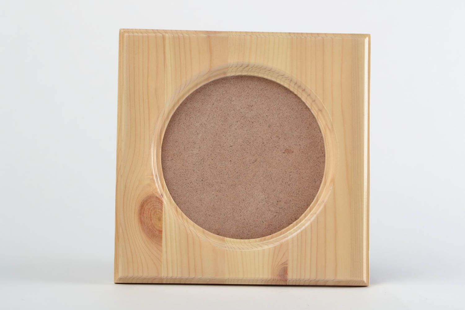 Cadre photo carré en bois de pin fait main clair original pour photo ronde photo 3