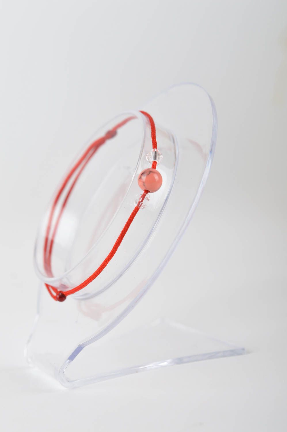 Pulsera artesanal de hilo rojo pulsera con cuentas accesorio para mujer  foto 3