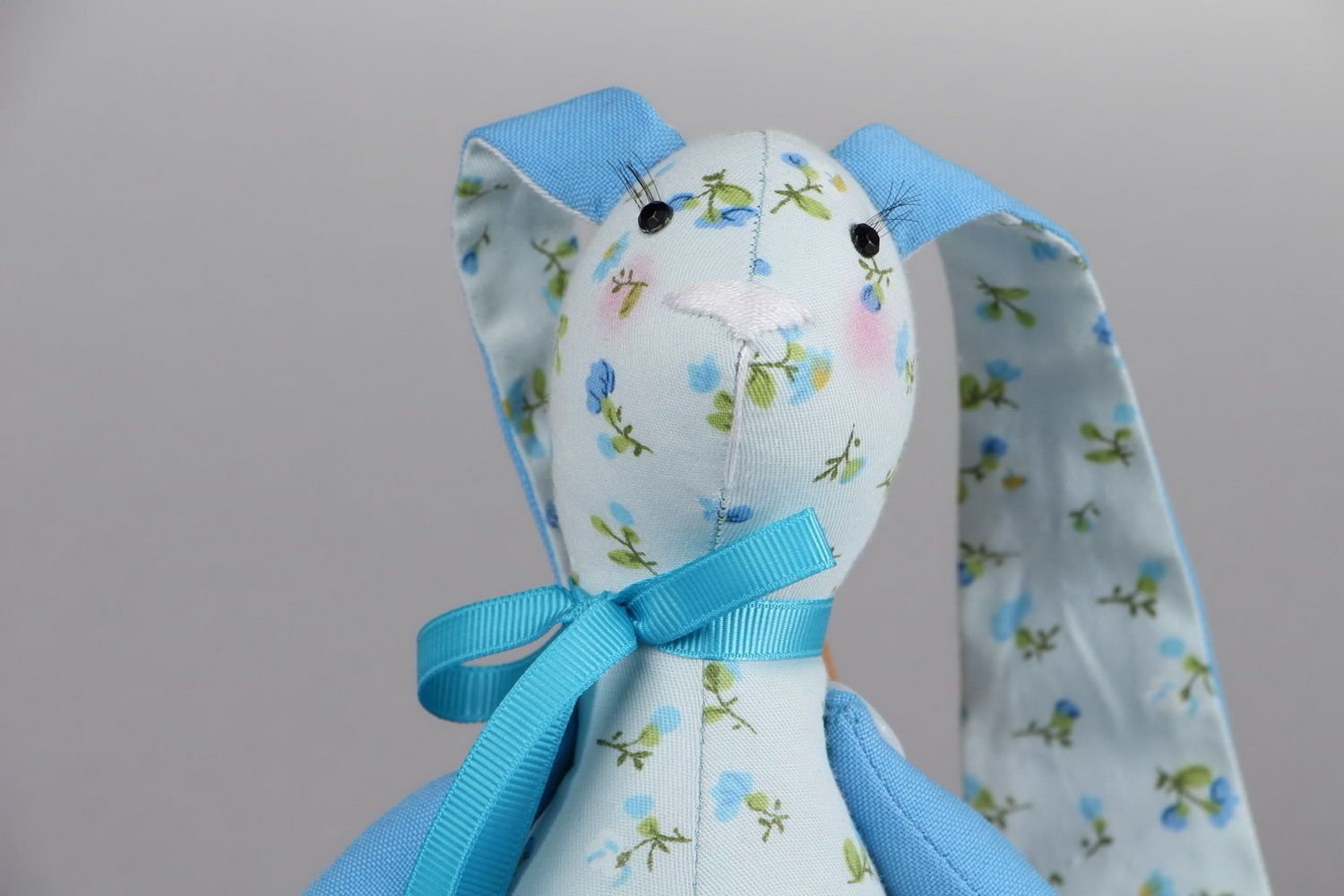 Toy made from gabardine and cotton Hare photo 2