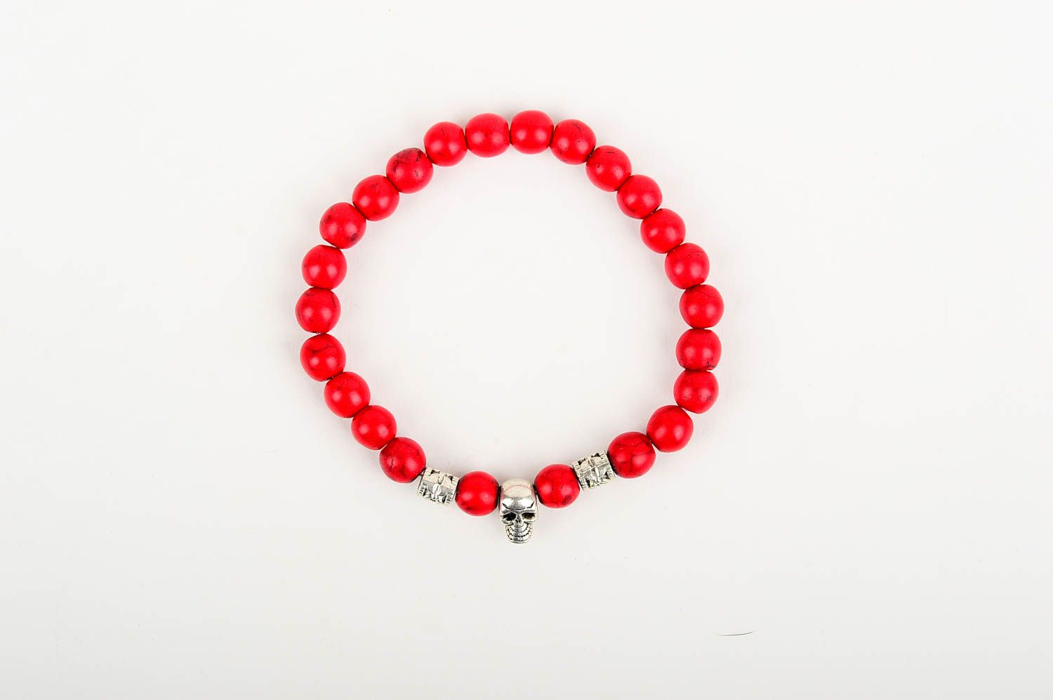 Bracelet pierres naturelles Bijou fait main rouge Accessoire pour femme original photo 1