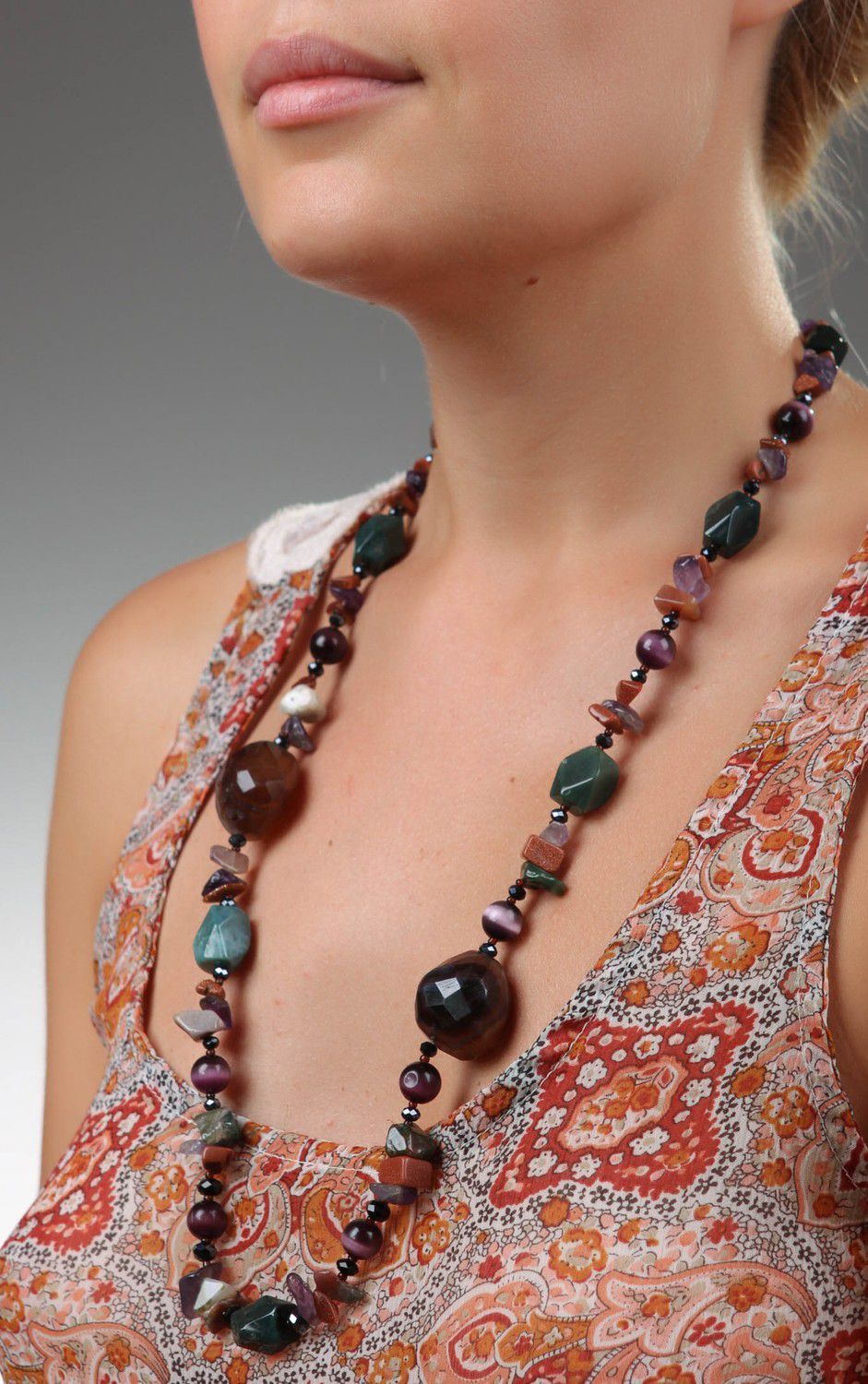 Necklace made of natural stones, handmade photo 5