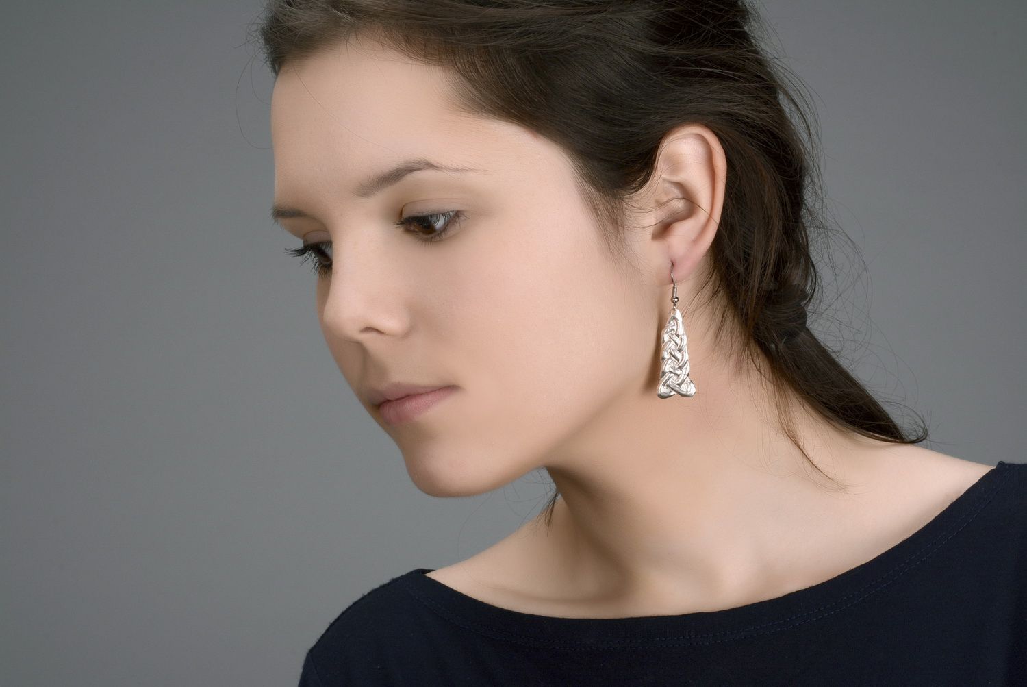 Metal earrings with silvering photo 6