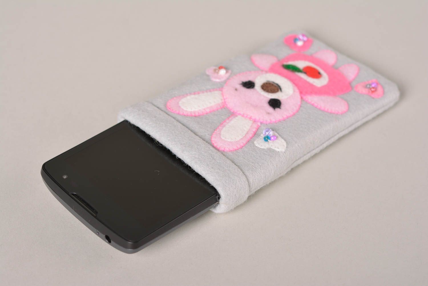 Stylish handmade felt phone case textile cell phone case gadget case design photo 2