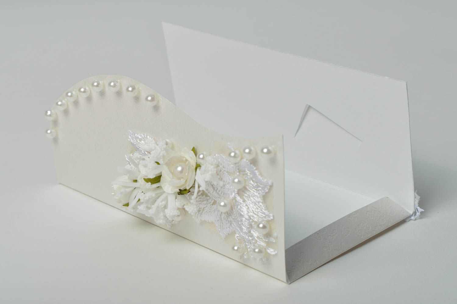 Enveloppe cadeau faite main Enveloppe design floral blanche Emballage cadeau photo 5