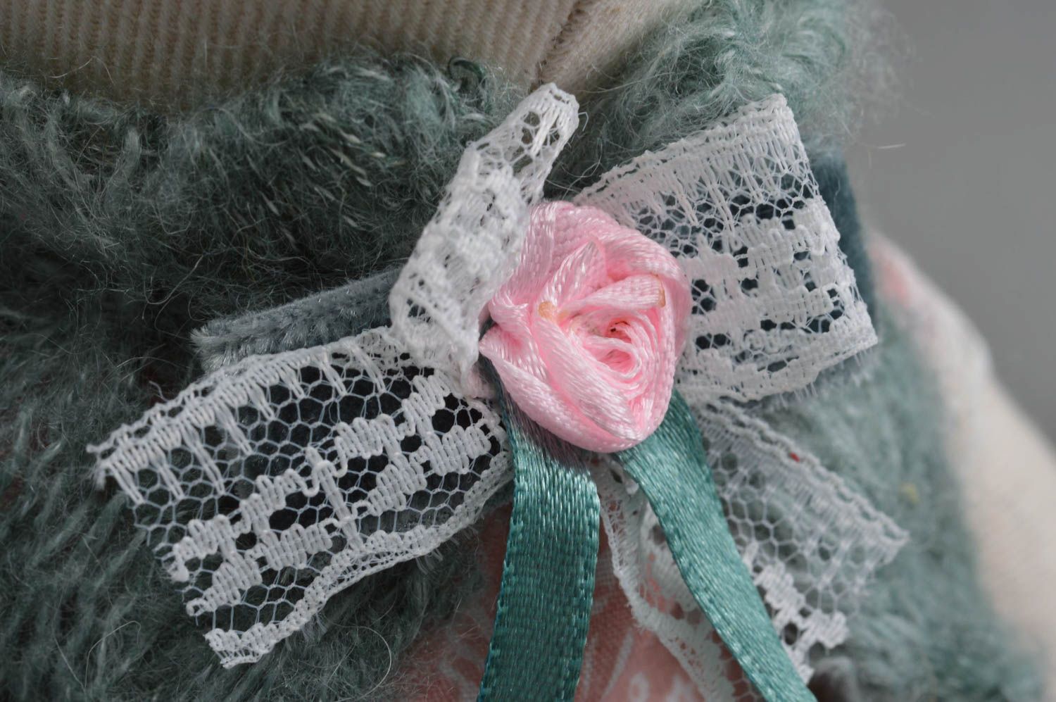 Peluche ours Jouet pour enfant fait main Cadeau original en coton belle photo 5