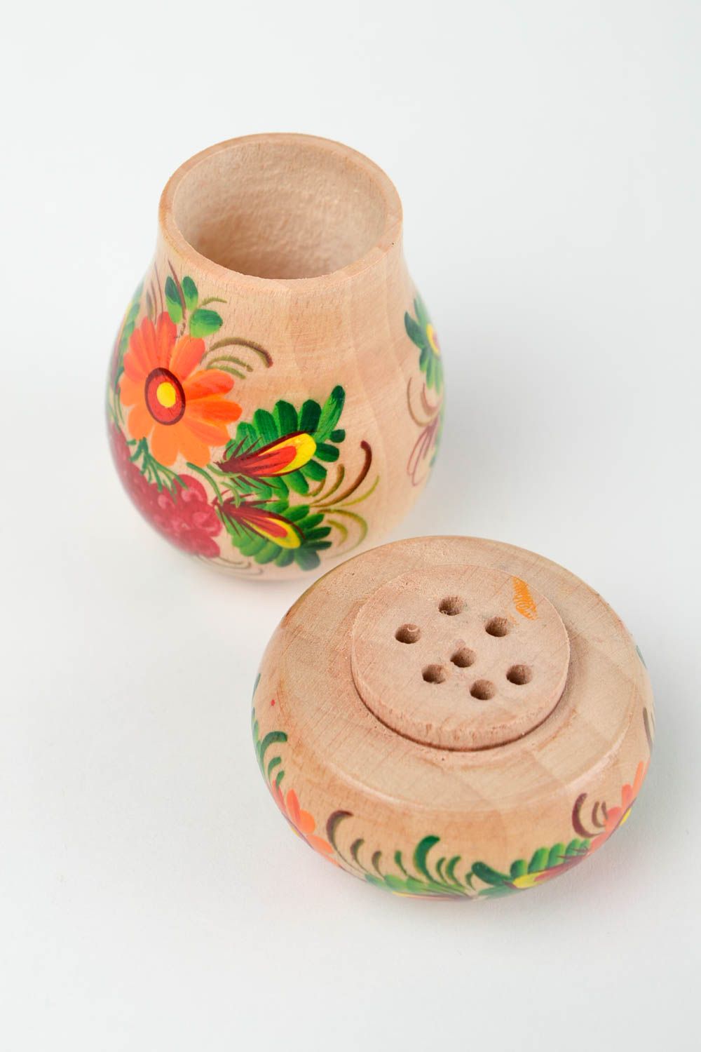 Handmade decorative salt shaker wooden salt cellar wood craft small gifts photo 4