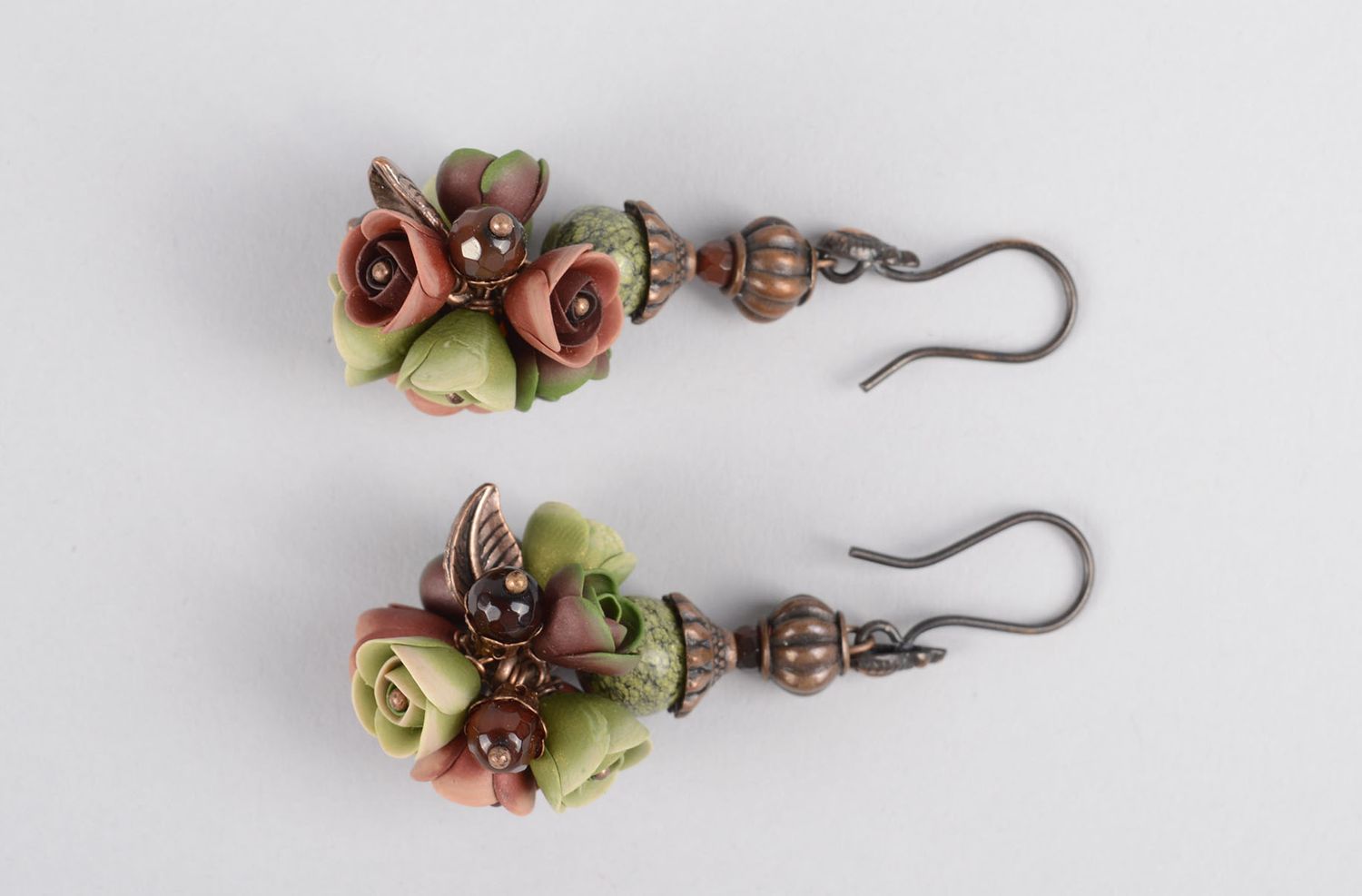 Stylish handmade flower earrings polymer clay ideas beautiful jewellery photo 4