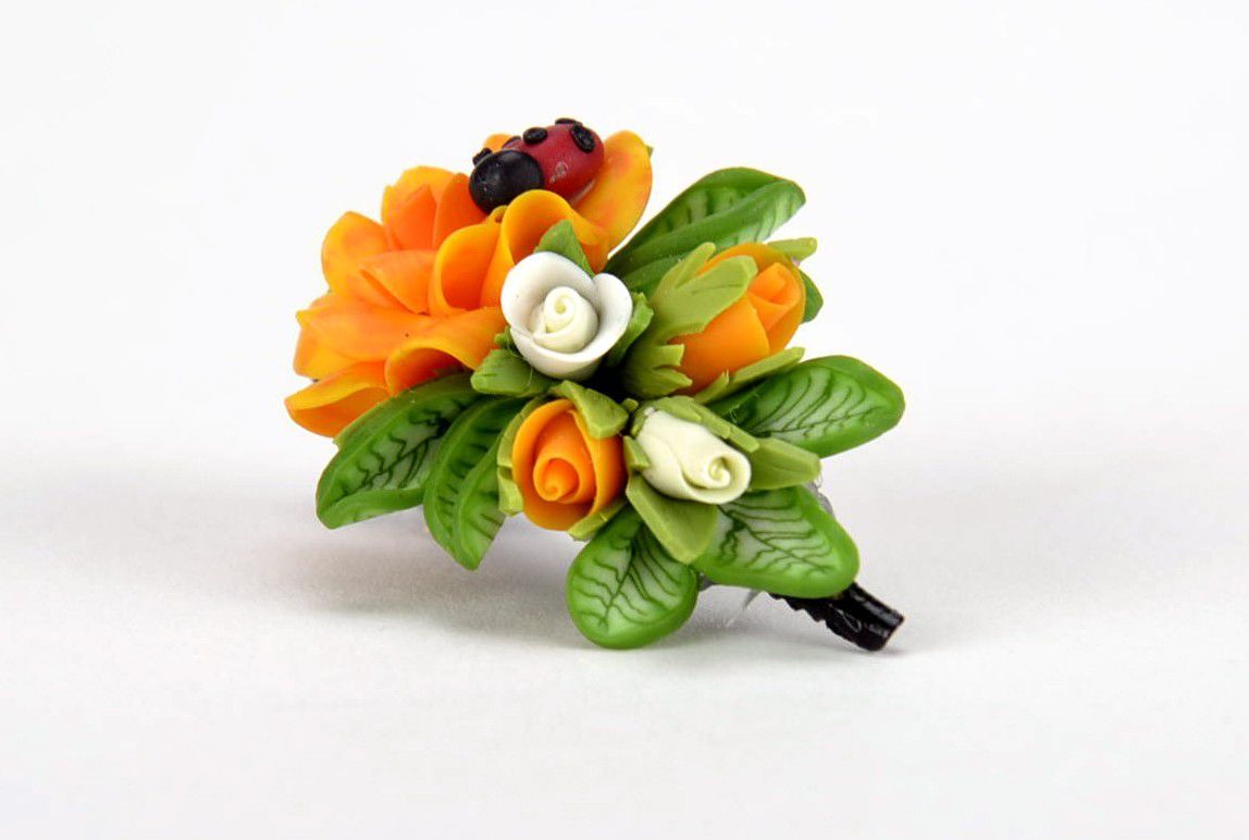 Hair pin from polymer clay  photo 1