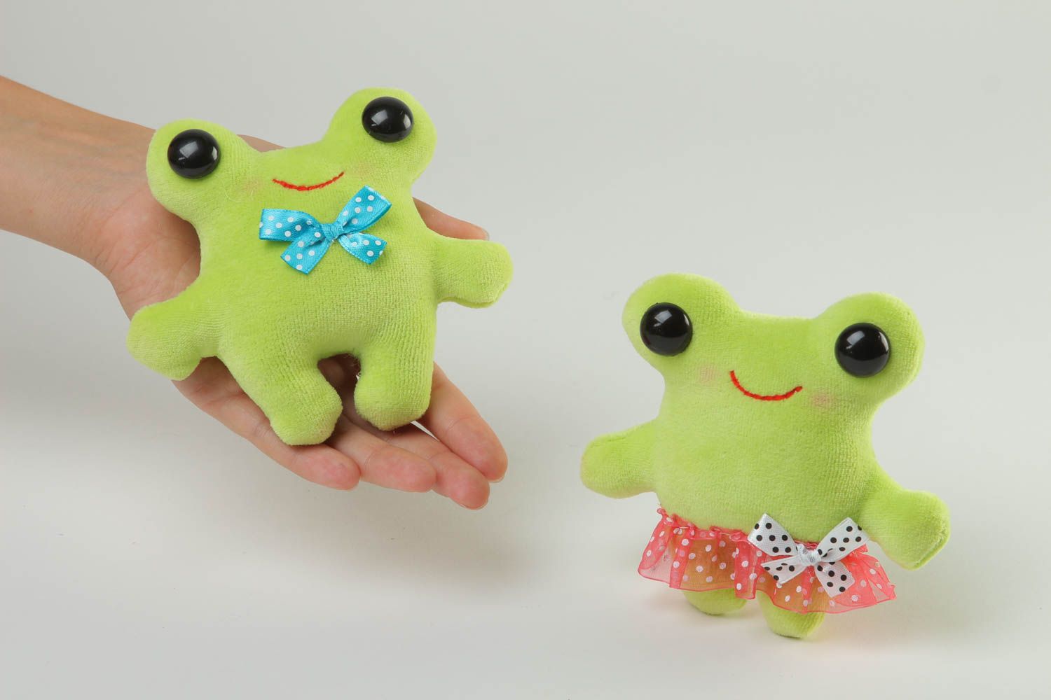 Игрушки лягушки ручной работы детские игрушки тканевые мягкие игрушки 2 штуки фото 5