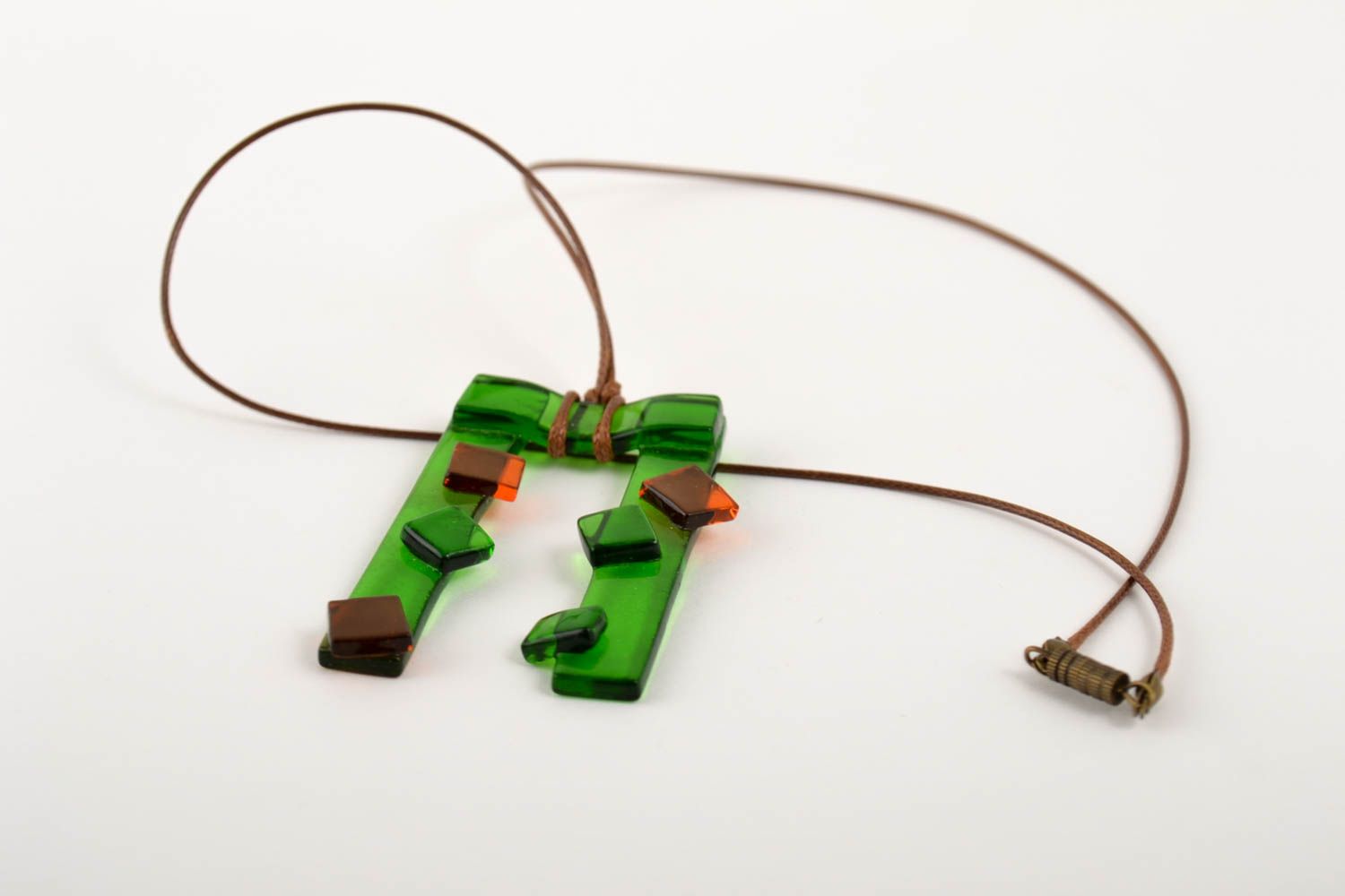 Handmade Schmuck Glasschmuck Anhänger Accessoire für Frauen schöner Schmuck grün foto 4
