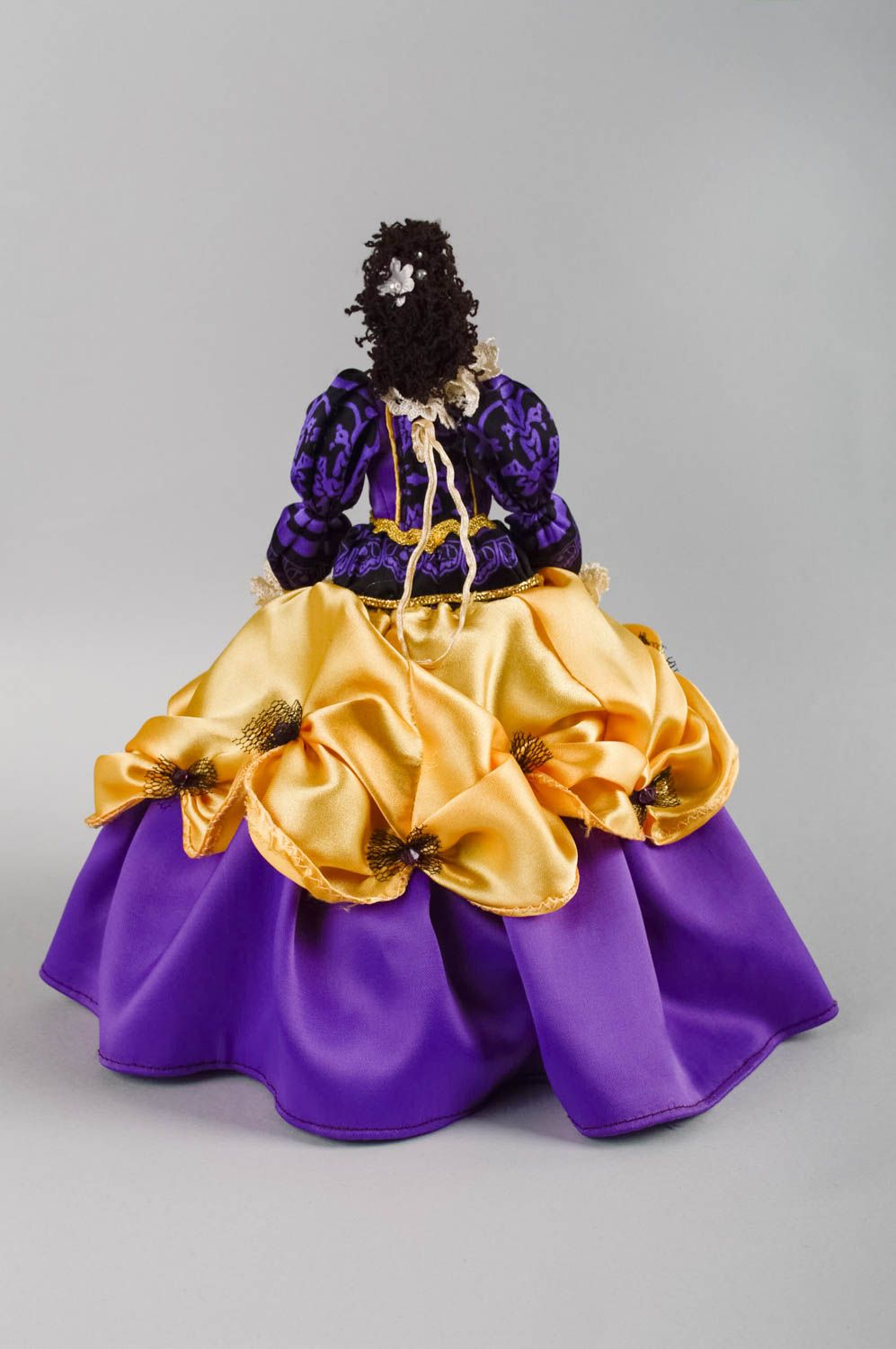 Poupée faite main robe volumineuse multicolore en tissus originale décorative   photo 2