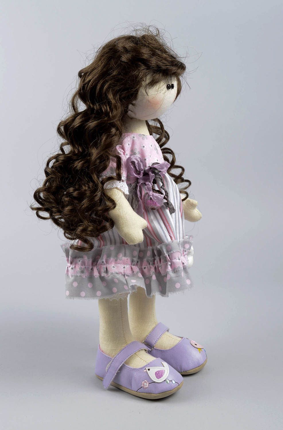 Grande poupée Jouet fait main lin coton dentelle Cadeau fille original photo 3
