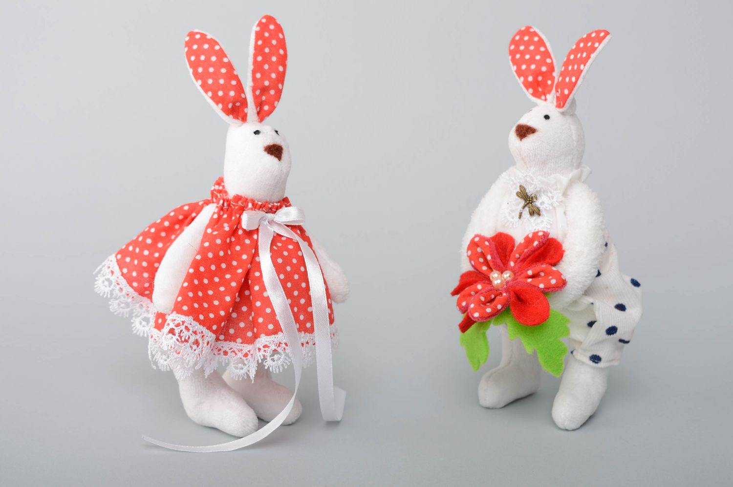 Handmade designer soft toy Rabbit in Dress photo 5