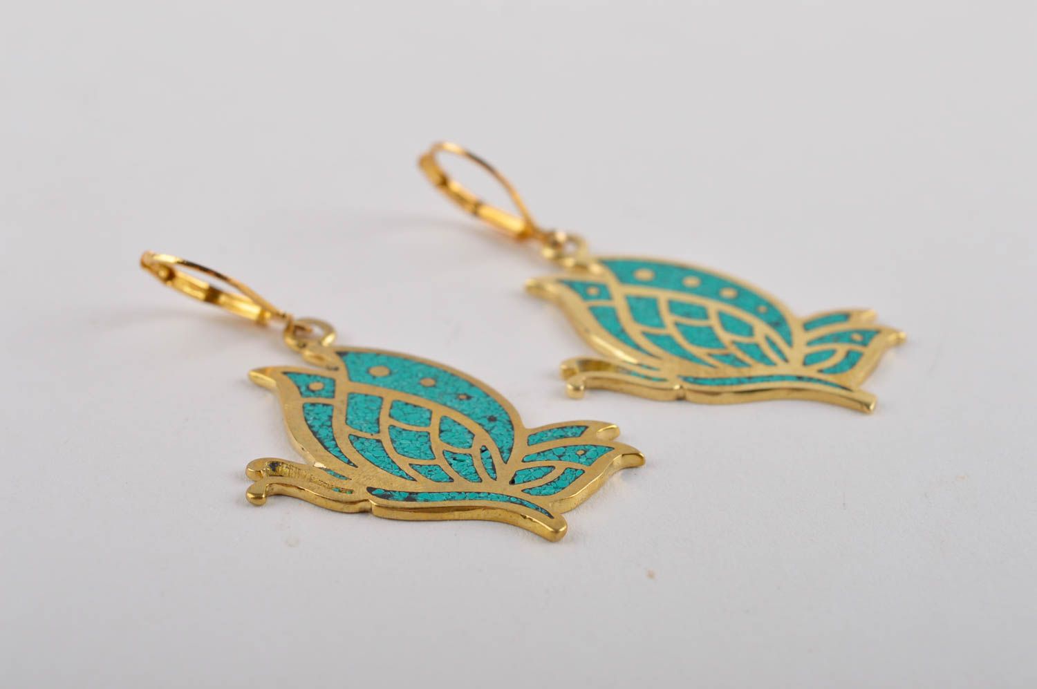 Handmade Eastern earrings designer brass accessory feminine earrings gift photo 3