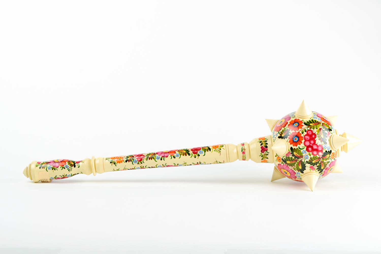 Handmade painted mace wooden mace decorative weapon decorative use only photo 2