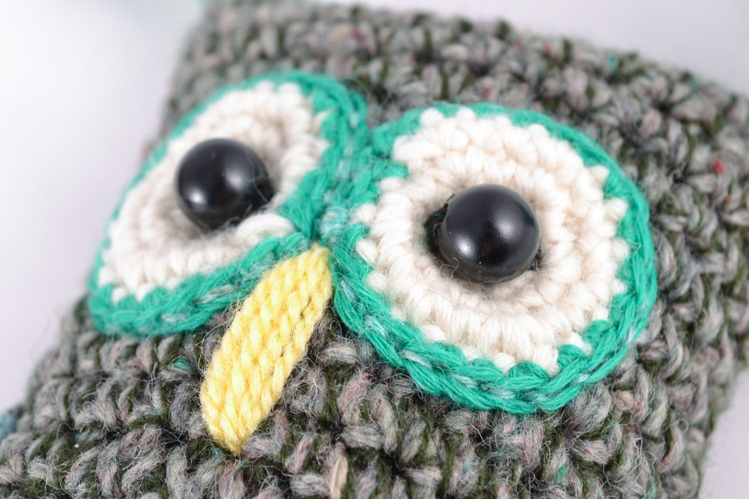 Soft crochet toy gray owl photo 3