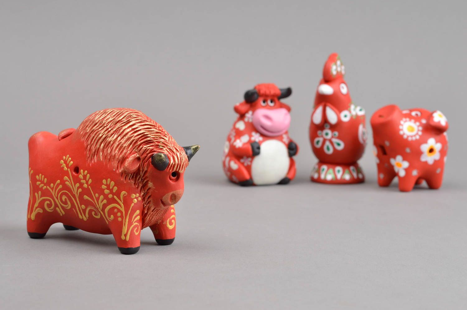 Handmade bright penny whistle 4 designer souvenirs bright ceramic toys photo 3