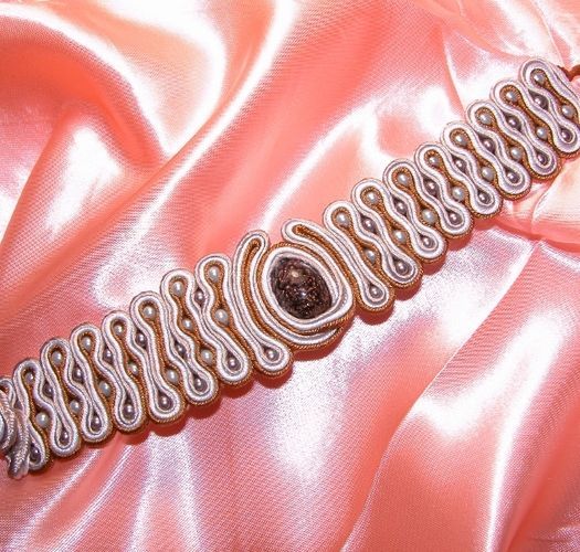 Handgemachtes Armband Braun in Soutache Technik Schön Sandhafen foto 3