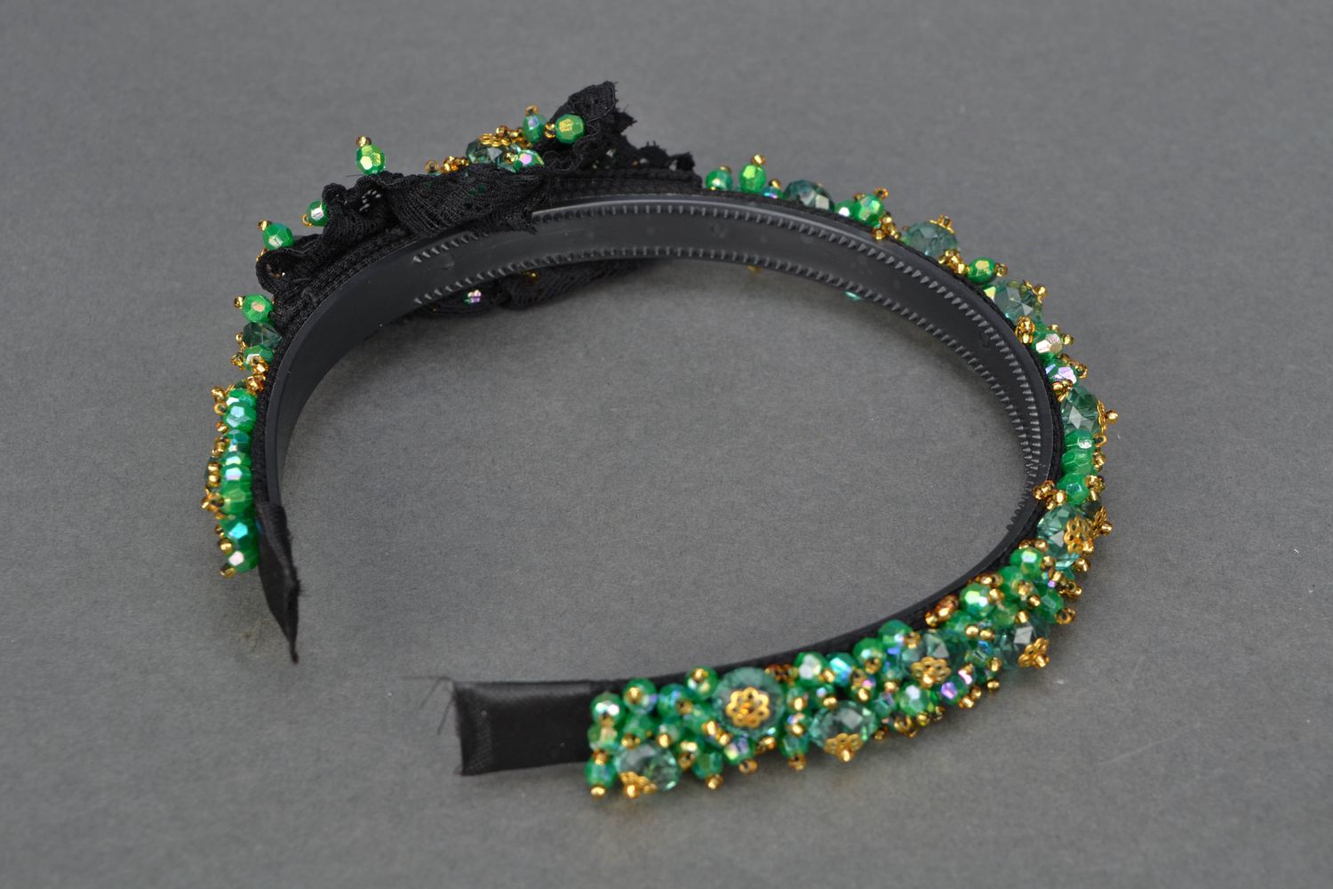 Handmade headband with beads photo 4