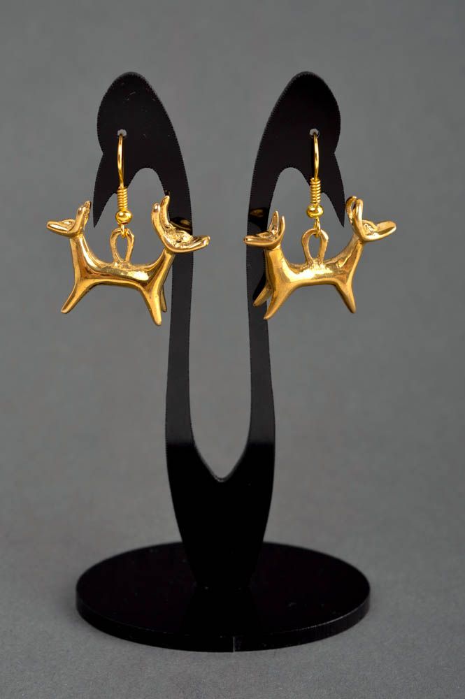 Handmade lange Ohrhänger Metall Schmuck Ohrringe für Damen stilvoll modisch toll foto 1