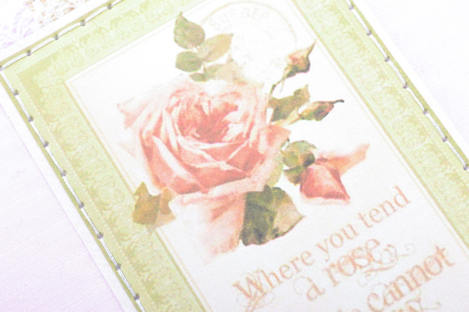 Beautiful vintage handmade notebook with image of rose photo 1