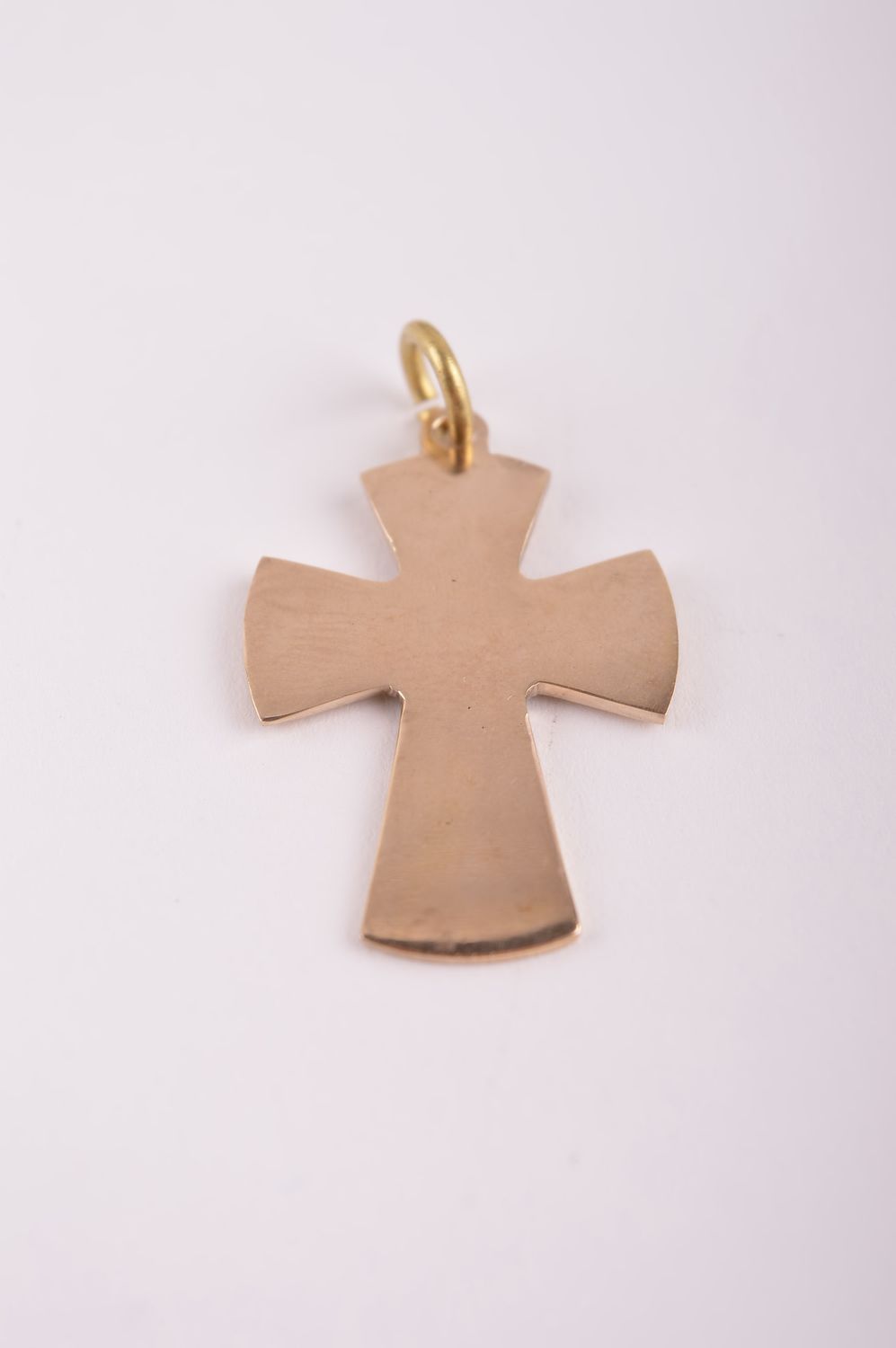 Крестик с камнями handmade подвеска на шею в виде креста украшение из латуни  фото 3