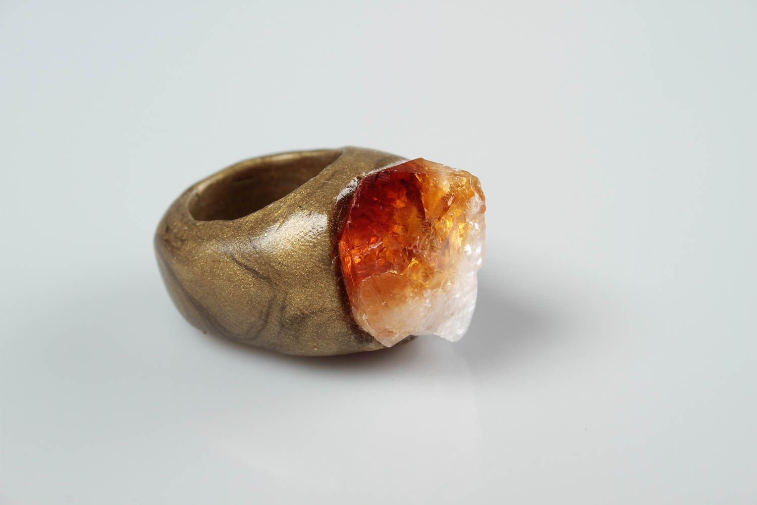 Кольцо ручной работы украшение из полимерной глины украшение кольцо крупное фото 2