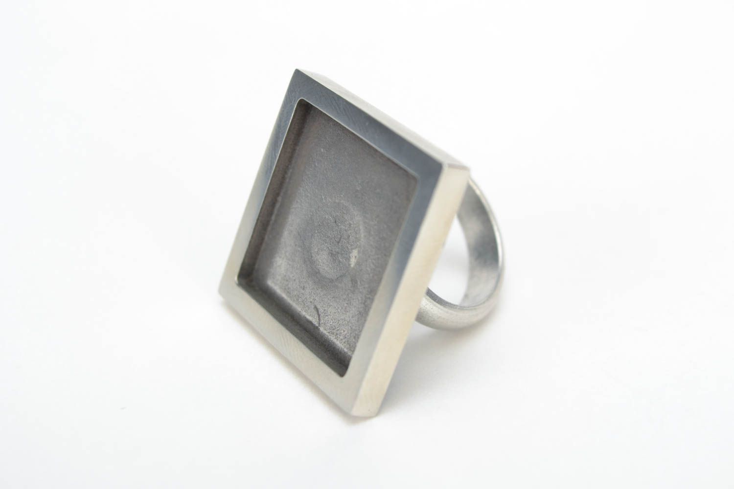 Fornitura para bisutería artesanal pieza en blanco rómbica para crear anillo de metal foto 3