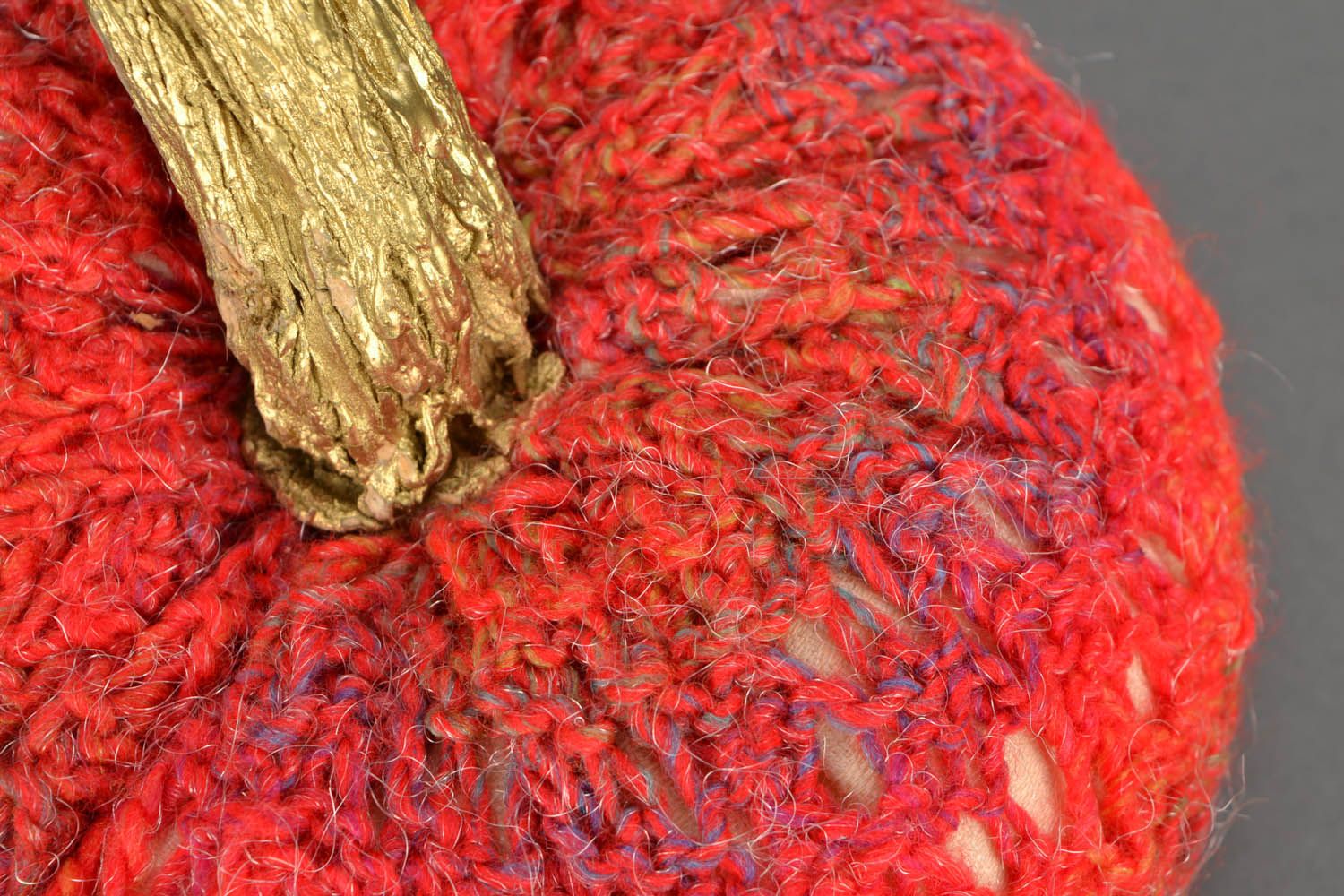 Citrouille décorative de laine faite main photo 4