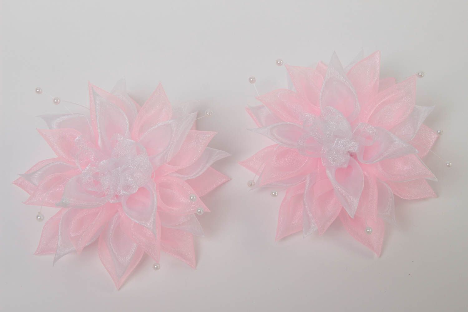 Set of 2 handmade flower hair ties hair scrunchies for kids accessories for girl photo 2