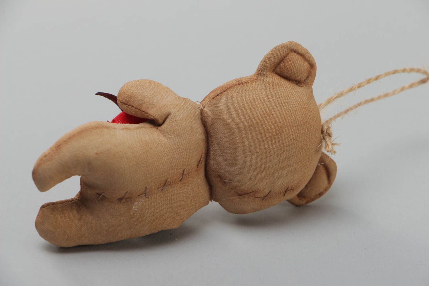Мягкая кукла кофейная игрушка ручной работы в виде мишки фото 4