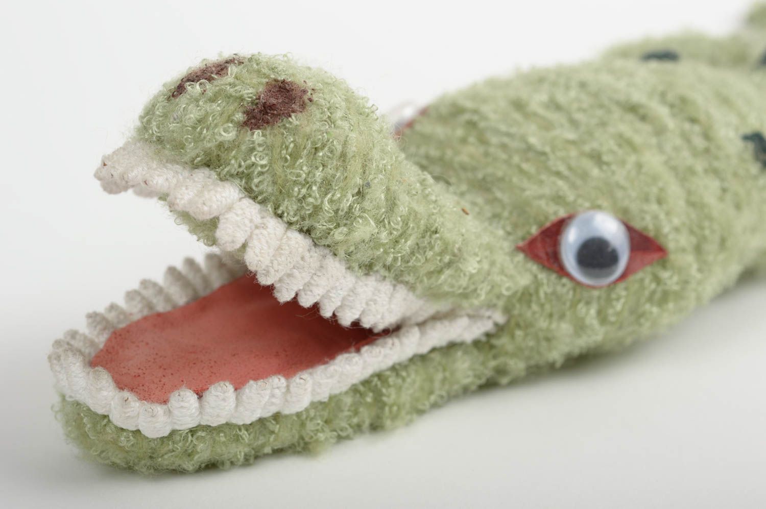 Peluche crocodile vert Jouet fait main décoratif grand Cadeau pour enfant photo 2