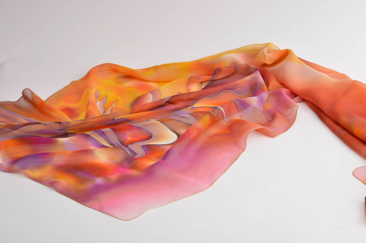 Bufanda de moda hecha a mano pintada pañuelo de seda regalo original para mujer foto 2