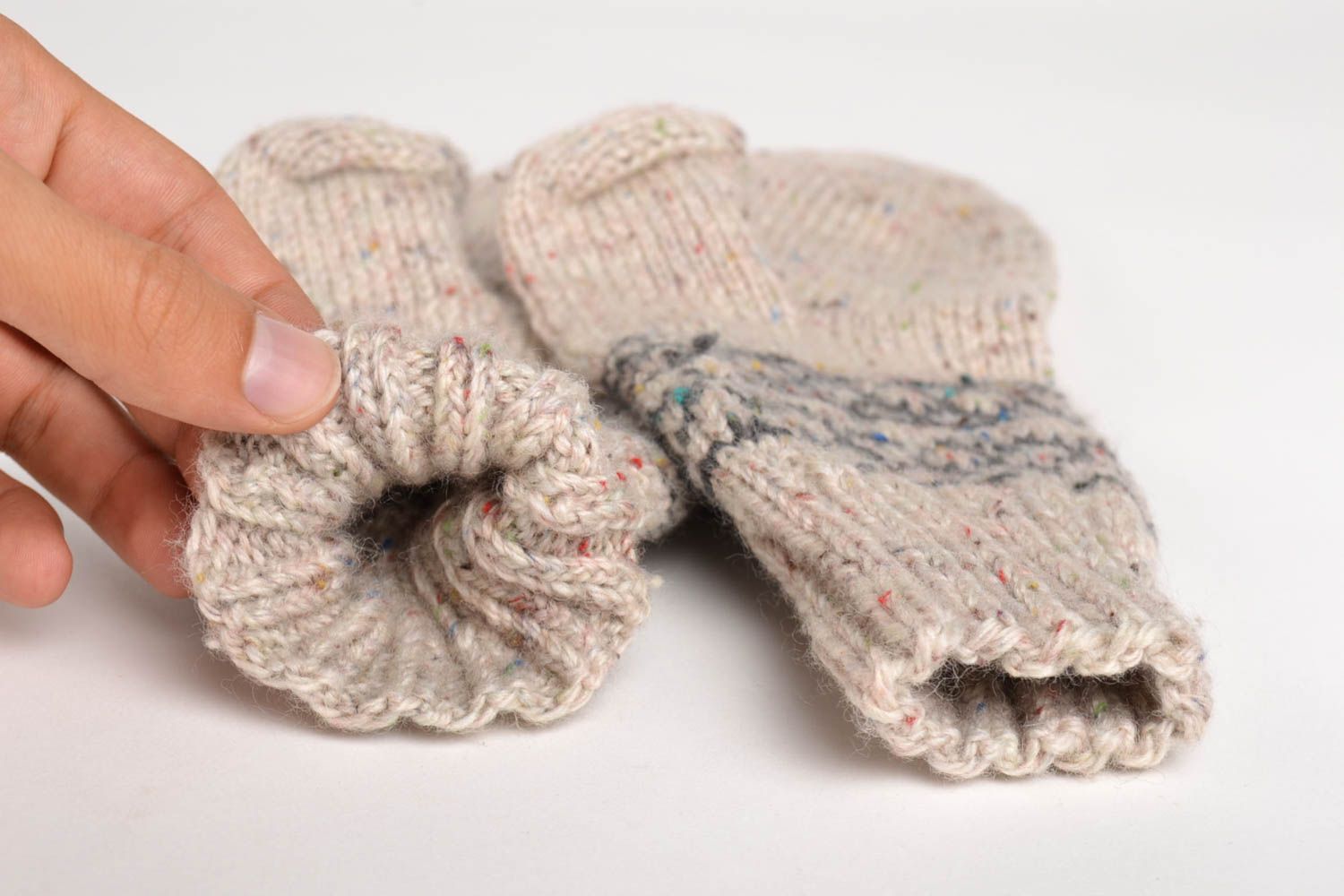 Носки ручной работы шерстяные носки серые теплые комфортные мужские носки фото 5