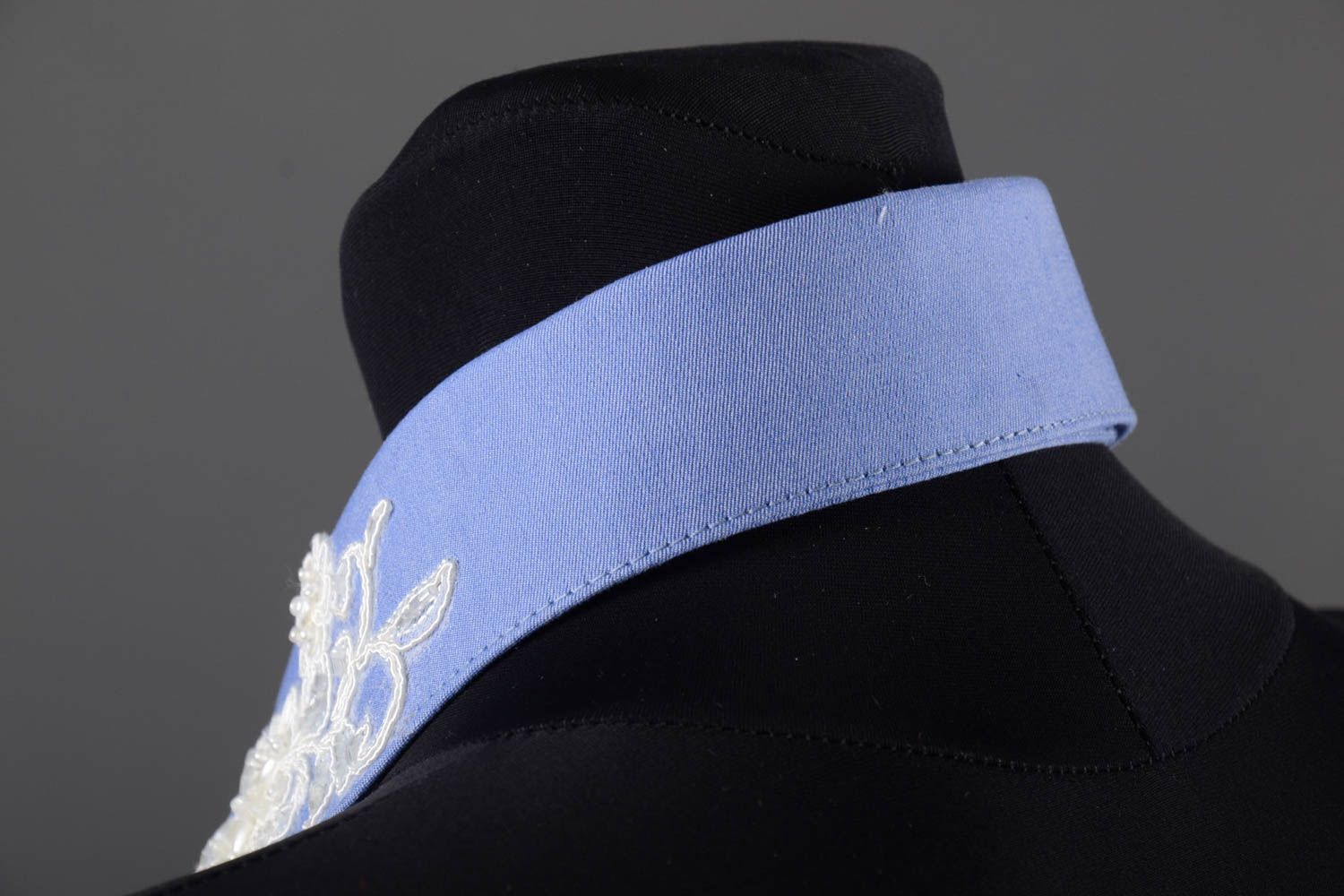 Handmade abnehmbarer Kragen Mode Schmuck Accessoire für Frauen blau weiß foto 2