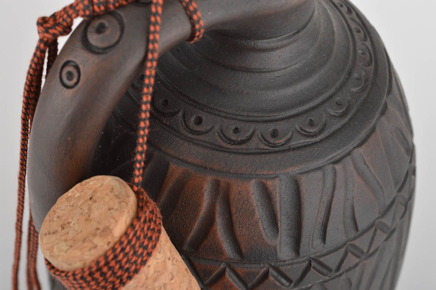 Cruche en céramique faite main grande originale 1.75 l vaisselle ethnique photo 4