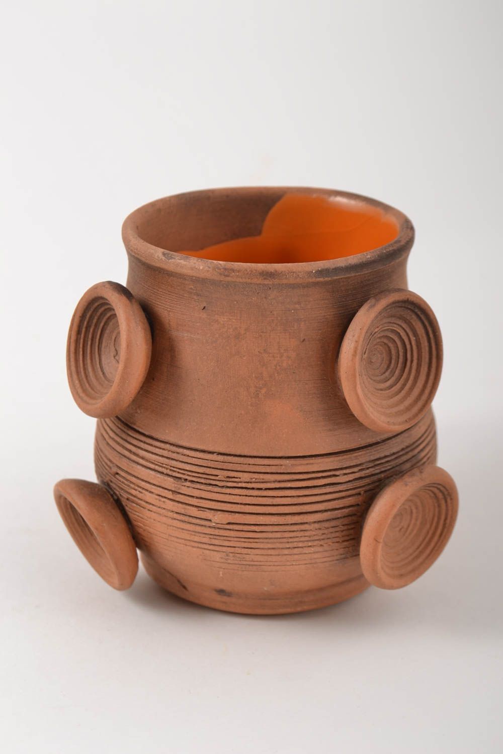 Handmade Tasse aus Ton handgemachte Keramik Tee Geschirr 150 ml originell foto 4