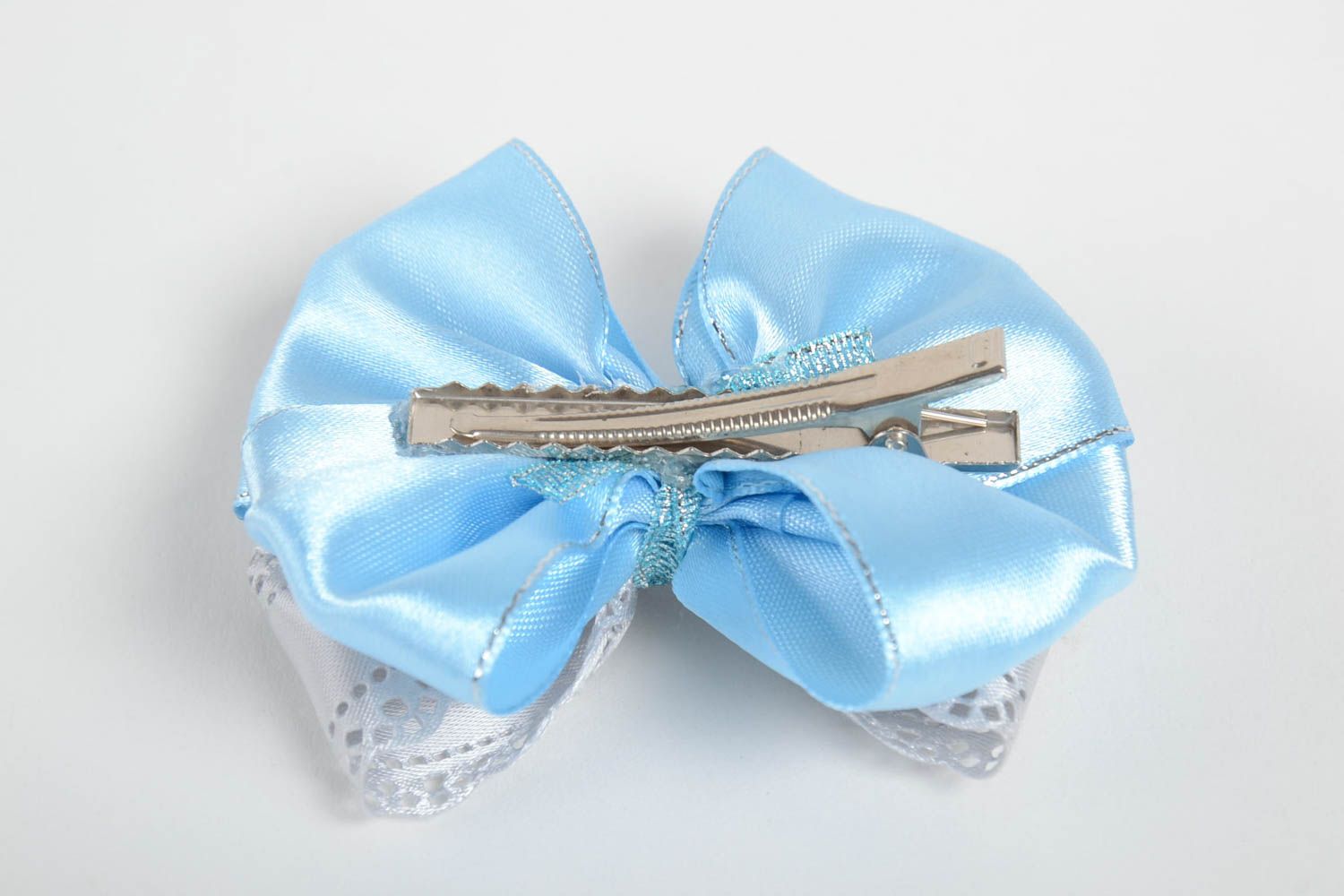 Beautiful handmade ribbon bow hair clip fashion accessories hair bow for girl photo 3