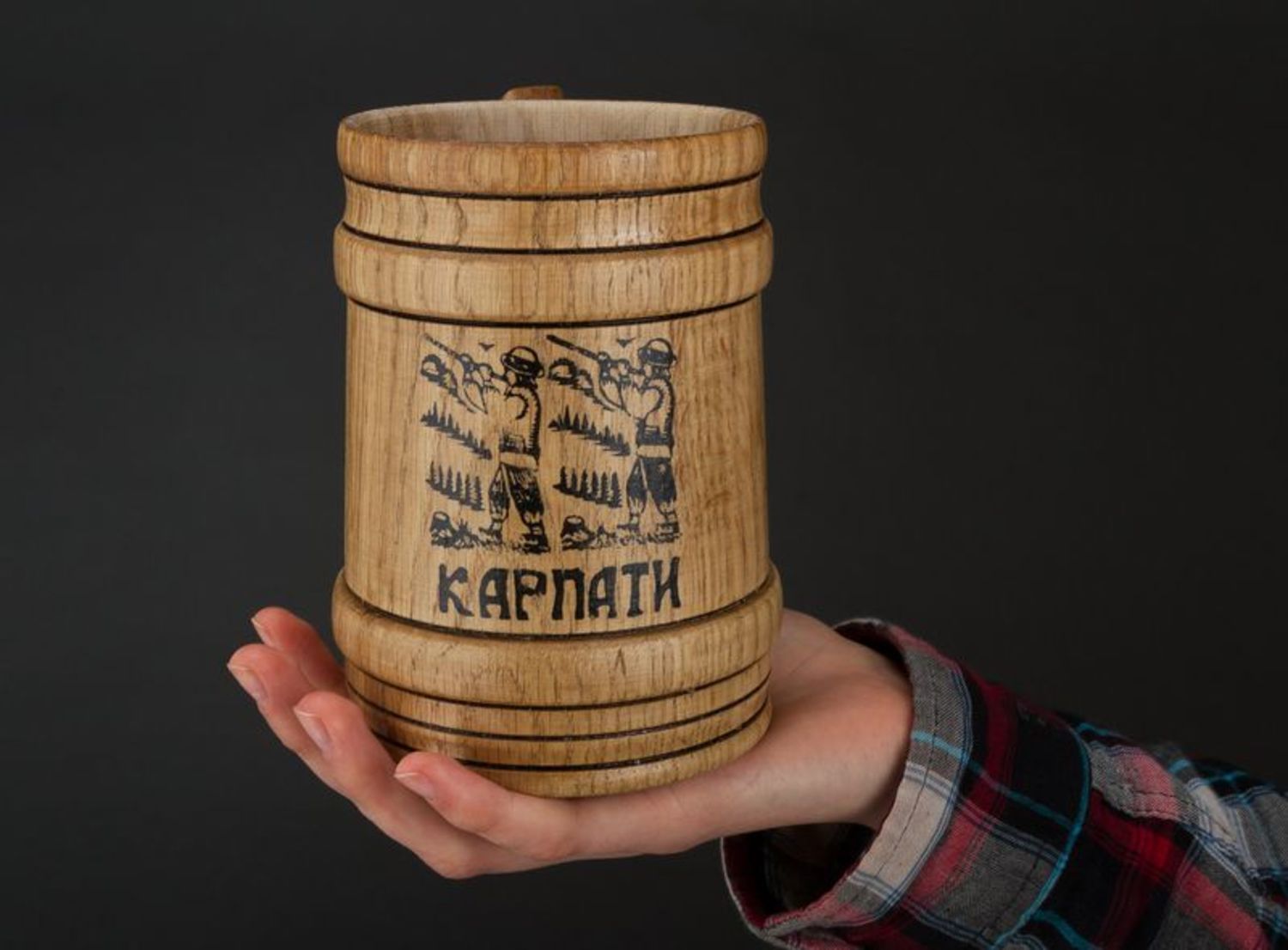 Wooden mug Carpathians photo 3