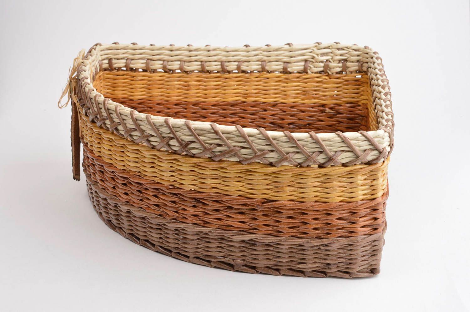 Handmade basket unusual gift interior decor paper box kitchen decor ideas photo 2