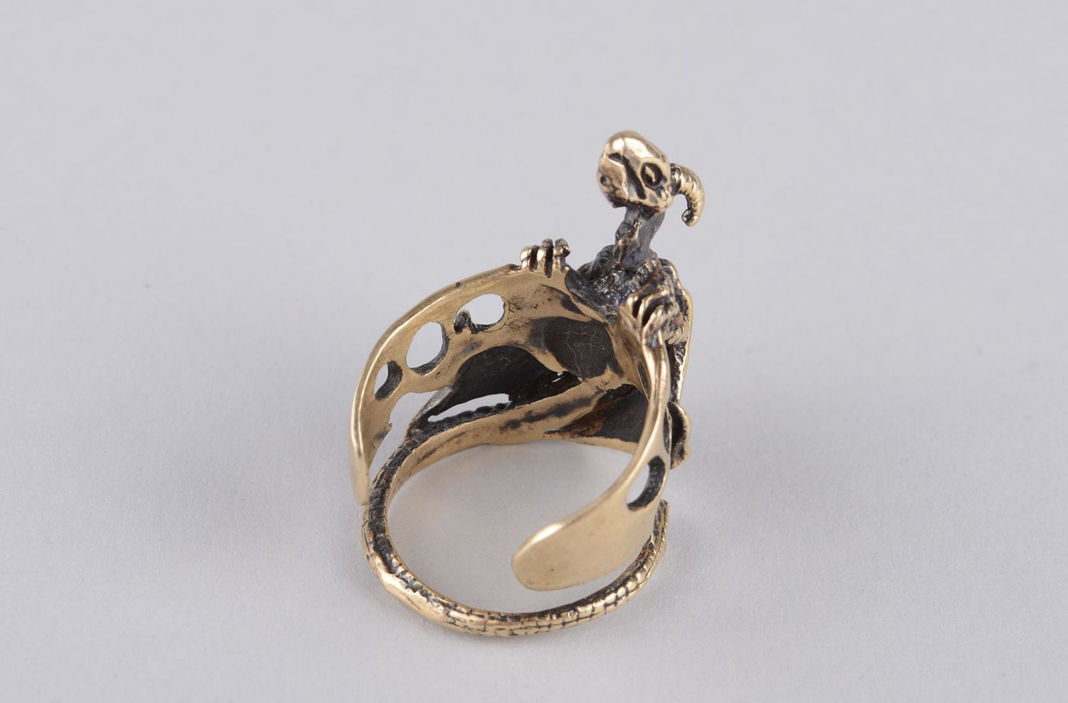 Handmade bronze jewelry bronze ring for men dragon ring handmade jewelry photo 8