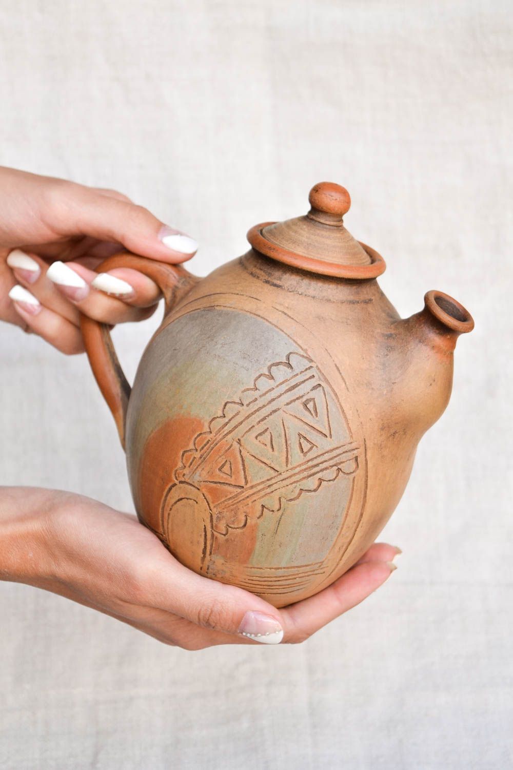 Stylish handmade teapot unusual ceramic ware beautiful designer home decor photo 2