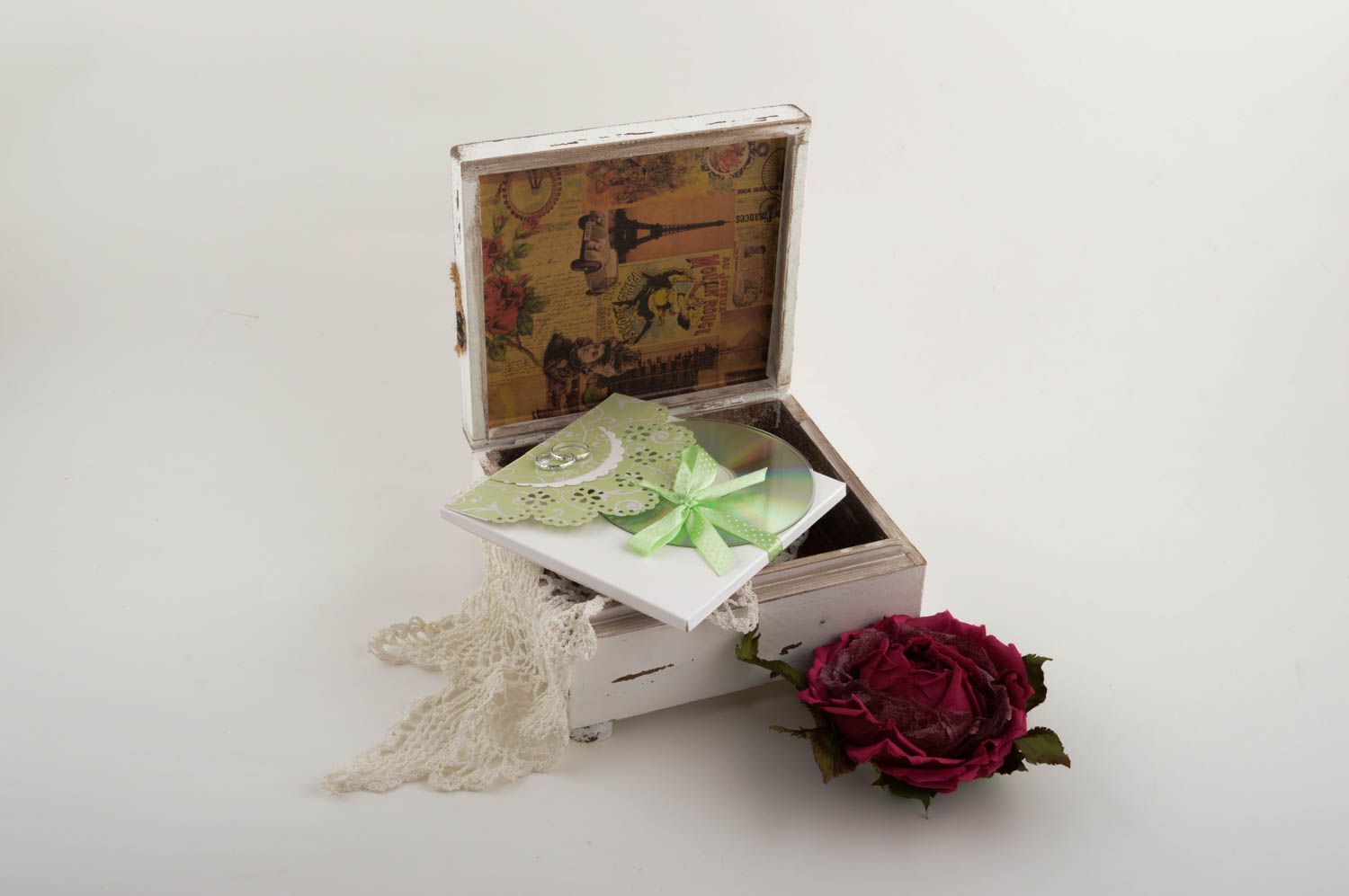 Enveloppe fait main carrée Enveloppe design papier ruban de mariage Idée cadeau photo 1