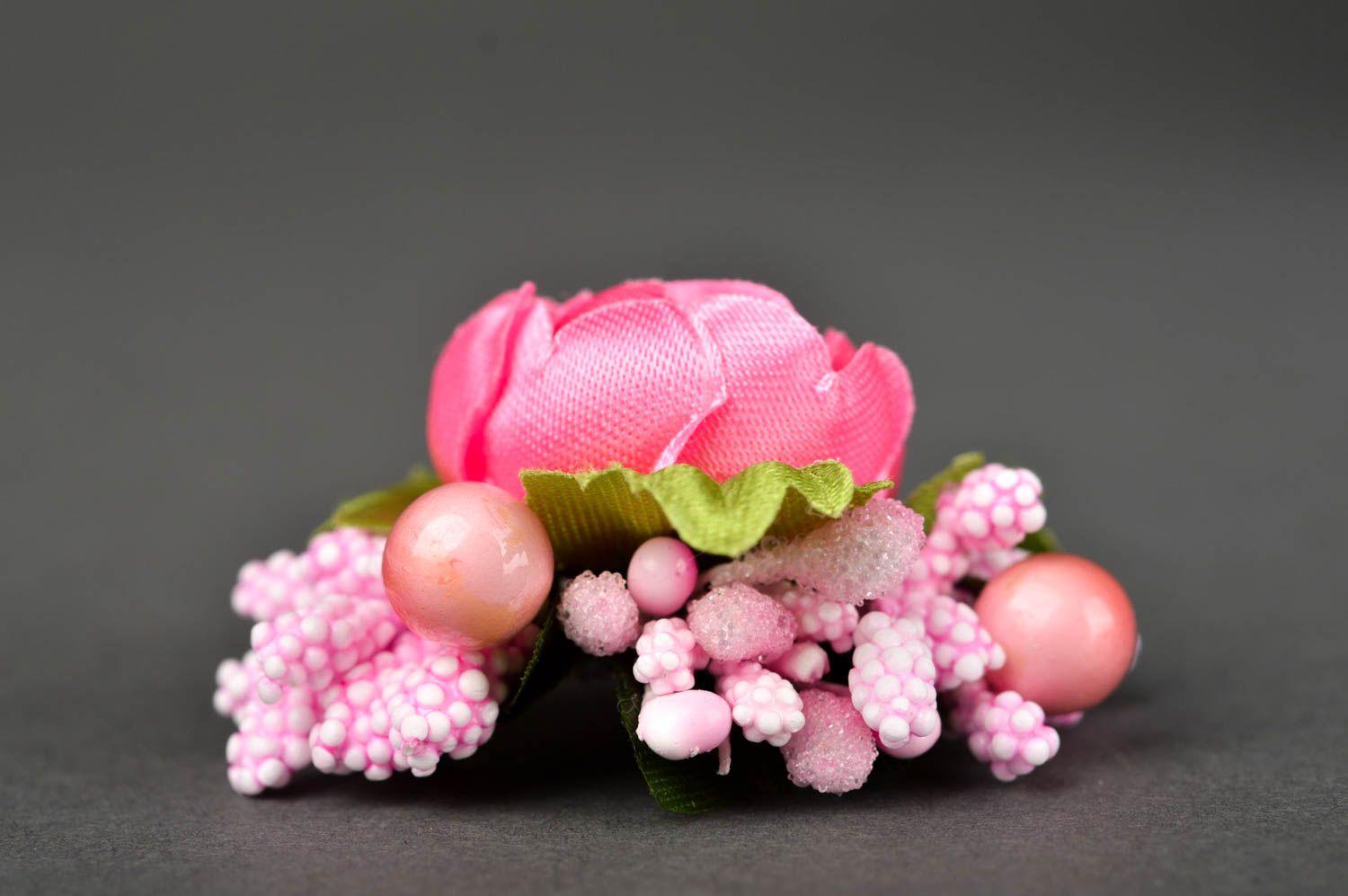 Peigne cheveux fait main Accessoire cheveux avec fleurs roses Cadeau femme photo 4