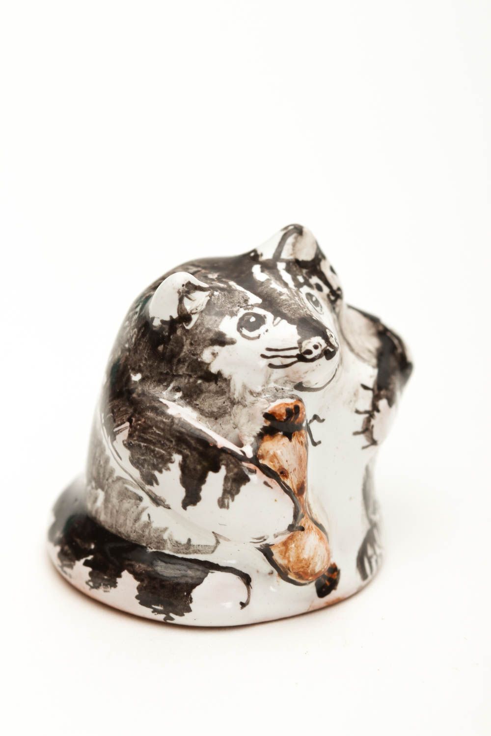Handmade collectible thimble ceramic decorative use only animal figurine photo 2
