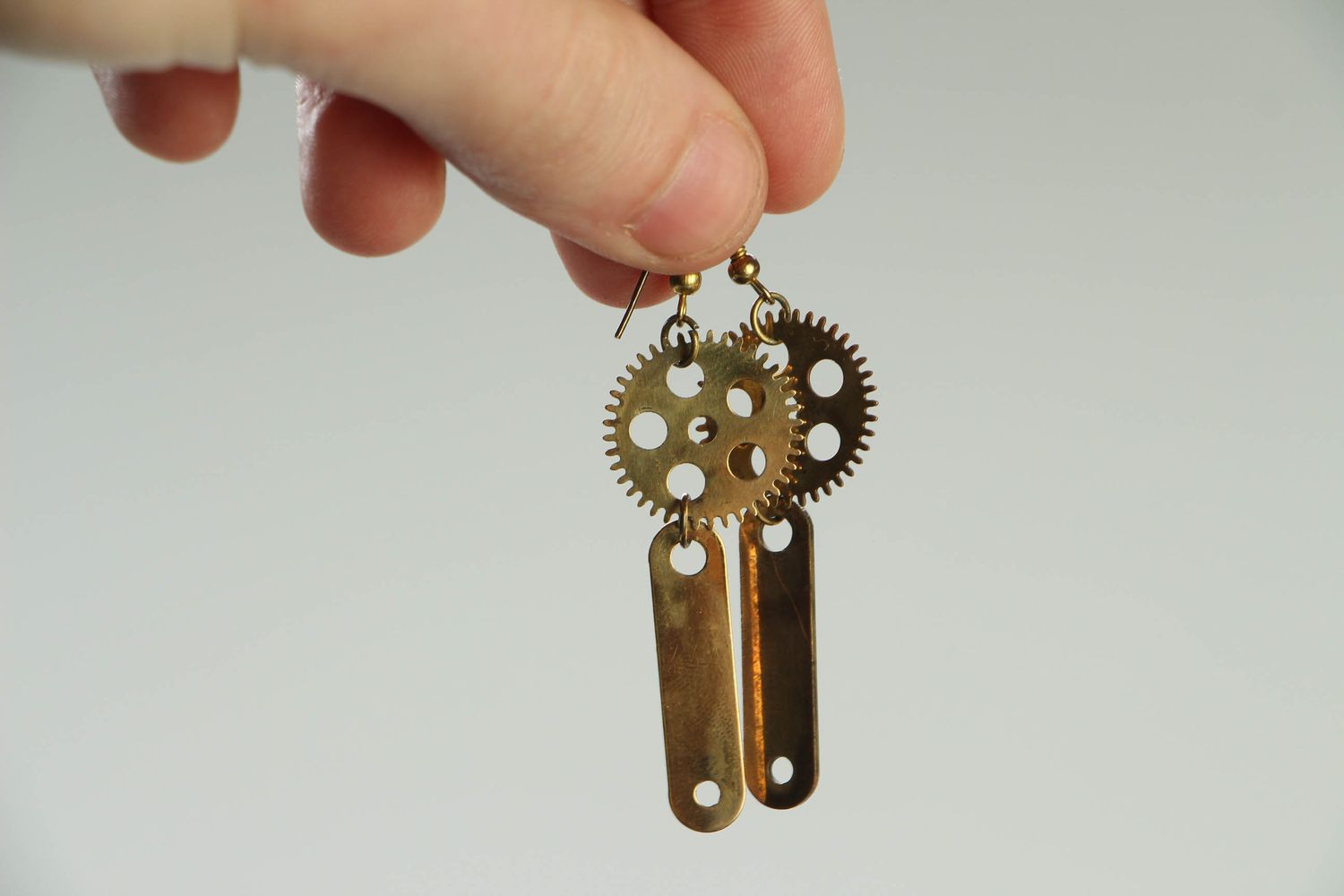 Metal earrings in steampunk style photo 3