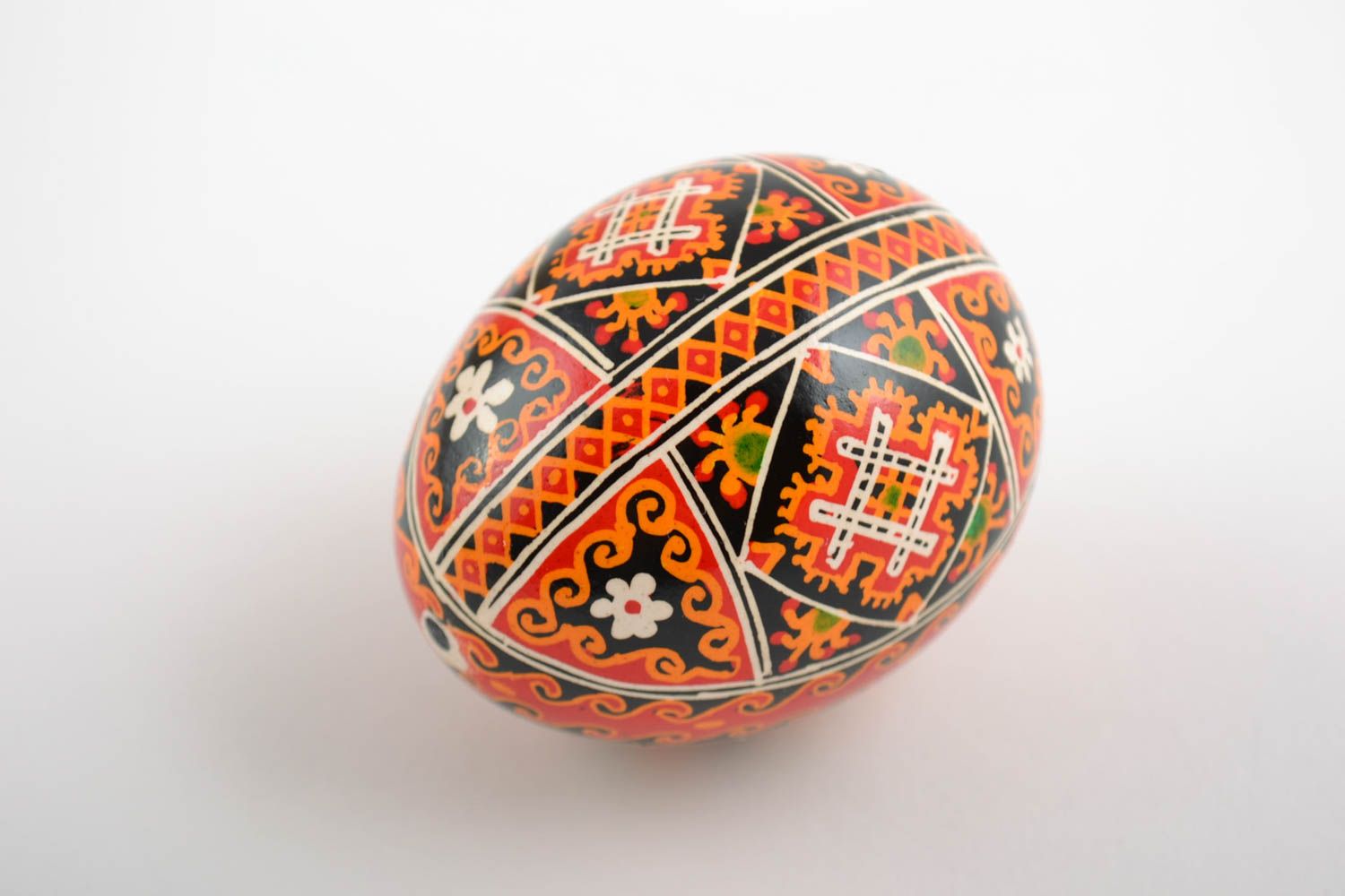 Beautiful Easter chicken egg painted with acrylics handmade decorative pysanka  photo 4