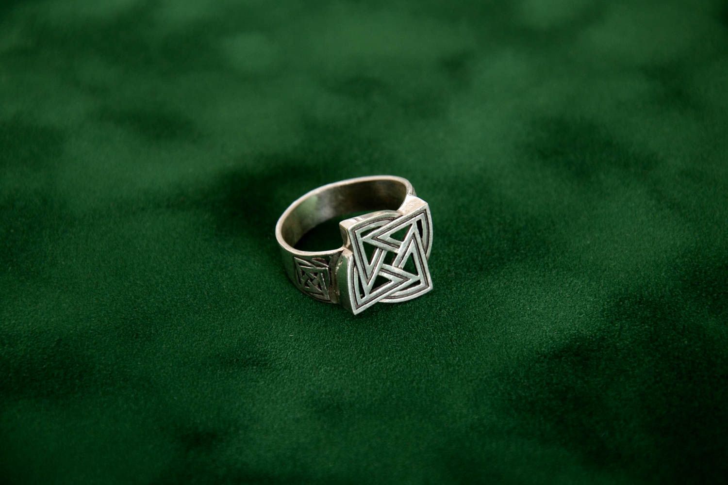 Handmade silver jewelry unusual stylish ring designer accessory for men photo 1
